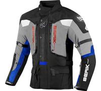 Berik Dakota Chaqueta textil de moto 3 en 1 impermeable, negro/gris/azul, Talla 52