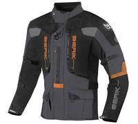 Berik Dakota Chaqueta textil de moto 3 en 1 impermeable, negro/gris/naranja, Talla 48
