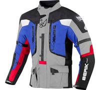 Berik Dakota Chaqueta textil de moto 3 en 1 impermeable, negro-gris-rojo-azul, tamaño 56 para Hombres