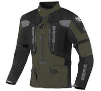 Berik Dakota Chaqueta textil de moto 3 en 1 impermeable, negro-verde, tamaño 56 para Hombres