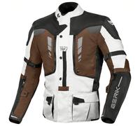 Berik Ferpho Chaqueta Textil de Motocicleta Impermeable, negro/marrón, Talla 56