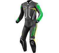Berik Flumatic Evo Traje de cuero de motocicleta de dos piezas, negro/fluo amarillo/verde, Talla 50