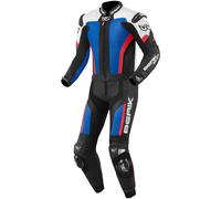 Berik Losail Traje de cuero de moto de dos piezas, blanco-rojo-azul, tamaño 48 para Hombres