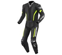 Berik Losail Traje de cuero de moto de dos piezas, negro/amarillo, Talla 52