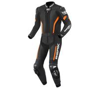 Berik Losail Traje de cuero de moto de dos piezas, negro-naranja, tamaño 48 para Hombres
