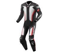 Berik Losail Traje de cuero de una pieza de la motocicleta, Negro/Blanco/Rojo, Talla 56