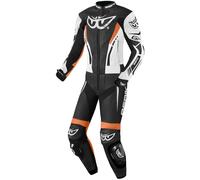 Berik Monza Damas de dos piezas de cuero de motocicleta traje, Negro/Blanco/Naranja, Talla 44