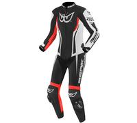 Berik Monza Damas de una pieza traje de cuero de motocicleta, negro-blanco-rojo, tamaño 40 para Mujer
