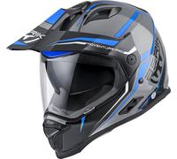 Berik MX313 Volstom Adventure Pro Enduro Casco, gris/azul, Talla 2XL