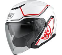 Berik OF669 Balika Casco a reacción, blanco/rojo, Talla XS