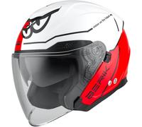 Berik OF669 Casco Vidos Jet, blanco/rojo/negro, Talla 2XL
