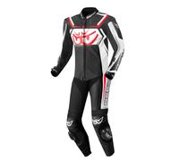 Berik Race-Tech Traje de cuero para motocicleta de una pieza, Negro/Blanco, Talla 56