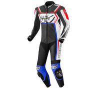 Berik Race-Tech Traje de cuero para motocicleta de una pieza, negro/rojo/azul, Talla 50