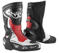 Berik Race-X EVO Botas de moto, negro-blanco-rojo, tamaño 47 para Hombres