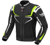 Berik Radic Chaqueta de cuero / textil de motocicleta, negro/amarillo, Talla 50