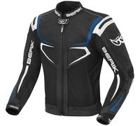 Berik Radic Chaqueta de cuero / textil de motocicleta, negro/azul/blanco, Talla 54