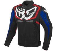 Berik Radic Evo Chaqueta textil impermeable para motocicletas, negro/rojo/azul, Talla 54