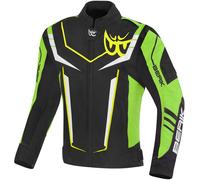 Berik Radic Evo Plus Chaqueta textil impermeable para motocicletas, negro/amarillo/verde, Talla 56