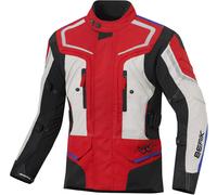 Berik Rallye chaqueta textil impermeable para motocicletas, negro/beige/rojo/azul, Talla 48