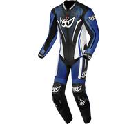 Berik RSF-TECH PRO Traje de cuero de motocicleta perforado de una pieza, negro-blanco-azul, tamaño 50 para Hombres