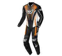 Berik RSF-TECH PRO Traje de cuero de motocicleta perforado de una pieza, negro-blanco-naranja, tamaño 54 para Hombres