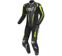 Berik RSF-Teck Traje de cuero de motocicleta perforado de una pieza, negro-amarillo, tamaño 58 para Hombres