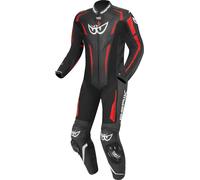 Berik RSF-Teck Traje de cuero de motocicleta perforado de una pieza, negro-rojo, tamaño 56 para Hombres