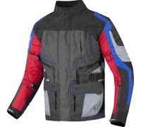 Berik Safari Chaqueta textil impermeable para motocicleta 3 en 1, negro-rojo-azul, tamaño 50 para Hombres
