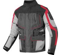 Berik Safari Chaqueta textil impermeable para motocicleta 3 en 1, negro-rojo, tamaño 50 para Hombres