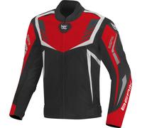 Berik Toronto Chaqueta textil impermeable para motocicleta, negro/rojo/blanco, Talla 52