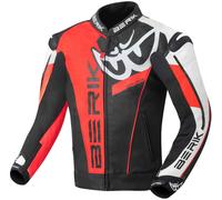 Berik VisionGP Chaqueta de cuero para moto, negro-rojo, tamaño 54 para Hombres
