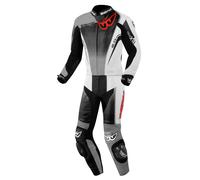 Berik XR-Ace Evo Traje de moto de cuero perforado de 2 piezas, negro-gris-blanco, tamaño 54 para Hombres