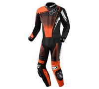 Berik XR-Ace Evo Traje de moto de cuero perforado de 2 piezas, negro-gris-naranja, tamaño 56 para Hombres