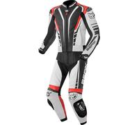 Berik XR-Ace Traje de cuero de moto de dos piezas, Negro/Blanco/Rojo, Talla 52