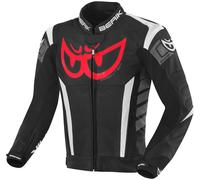 Berik Zakura Chaqueta de cuero para motocicleta, negro-gris-blanco-rojo, tamaño 52 para Hombres