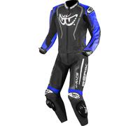 Berik Zakura Evo Mono de moto de piel de moto de 2 piezas perforado, negro/azul, Talla 56