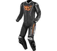 Berik Zakura Evo Mono de moto de piel de moto de 2 piezas perforado, negro/gris/naranja, Talla 56