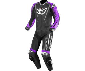 Berik Zakura Evo Mono de moto de piel de moto de 2 piezas perforado, negro/morado, Talla 54