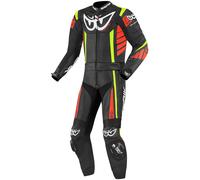 Berik Zakura Traje de cuero de motocicleta de dos piezas, negro-rojo-amarillo, tamaño 56 para Hombres