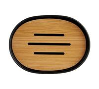 Berilo Jabonera Negro Marrón Bambú Polipropileno 9,5 x 2,5 x 13 cm (6 Unidades)