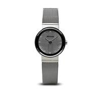 BERING 10122-000 Reloj de cuarzo para mujer con caja de acero inoxidable plateado de 22 mm y esfera plateada, correa milanesa, cristal de zafiro y resistencia al agua 3 ATM