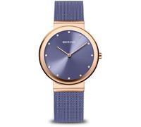 Bering 10135-968 Clásico 35mm 3ATM Cuarzo Unisex Púrpura Oro rosa Correa de m...