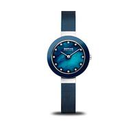 BERING 11429-387 Reloj de cuarzo para mujer con caja de acero inoxidable plateado de 29 mm y esfera azul, correa milanesa, cristal de zafiro y resistencia al agua de 5 ATM