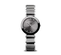 BERING 11429-783 Reloj de cuarzo para mujer con caja de acero inoxidable plateado de 29 mm, esfera gris, brazalete de acero inoxidable con detalles en cerámica y resistencia al agua de 5 ATM