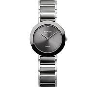 BERING 11429-Charity2 Reloj de cuarzo para mujer, caja de acero inoxidable de 29 mm con acabado gris, esfera gris, brazalete de acero inoxidable con detalles en cerámica, resistencia al agua de 5 ATM