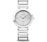 Bering 11435-753 Diamante Cerámica 35mm 3ATM Cuarzo Unisex Blanco Plata, Blanco