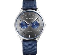 BERING 11539 Reloj de Cuarzo para Hombre de 39 mm con Caja de Titanio y Esfera con Efecto Rayos de Sol, Brazalete de Titanio con Detalles de Titanio y Resistencia al Agua de 10 ATM