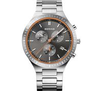 BERING 11743-709 Reloj de Cuarzo para Hombre con Caja de Titanio de 43 mm con Acabado Plateado y Esfera Negra, Brazalete de Titanio con Detalles de Titanio, Resistencia al Agua de 5 ATM