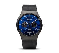 BERING 11939 Reloj de cuarzo para hombre con caja de titanio de 39 mm y esfera, correa milanesa, cristal de zafiro y resistencia al agua de 5 ATM