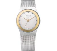 BERING 12927-010 Reloj de cuarzo para mujer con caja de acero inoxidable plateado de 27 mm y esfera plateada, correa milanesa, cristal de zafiro y resistencia al agua de 3 ATM